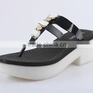 2015 Ladies Hot Sale Plastic Wedge Women Shoes PVC Jelly Flip Flops Sandals Fashion PVC Material Upper With Nice Buckle thumbnail-3