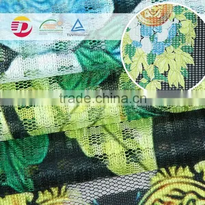Top Quality Green Plant 100% Polyester Print Lace Fabric for Curtain thumbnail-4