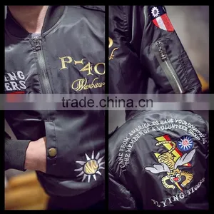 2016 Fashion Large Size Srping MA1 Air Force Pilot Coat Bomber Jacket With Retro Embroidery thumbnail-3