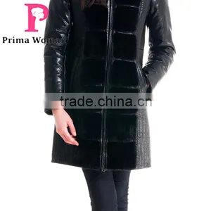 Used Long Winter Women Medium Length Coat With Mink Hat Overcoat thumbnail-5
