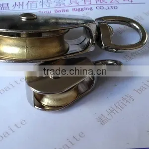 China Professional Manufacturer Small Metal Zinc Alloy Nickel Plate Belt Pulley With Single Rigid Wheel thumbnail-4