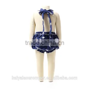 Wholesale Baby Clothes Knit Cotton Navy & White Star Baby Romper for Toddlers thumbnail-3
