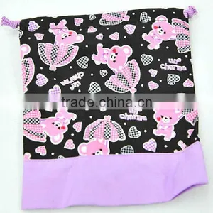 Urple Floral Print Drawstring Tote Bag thumbnail-1