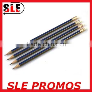 Stripe Light Wooden Pencil With Eraser thumbnail-1