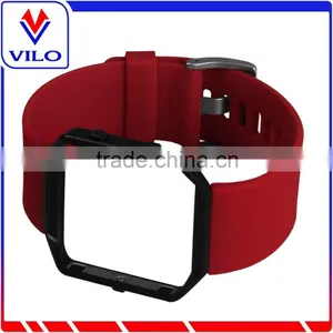 Soft Silicone Wrist Watch Band Replacement Sport Strap For Fitbit Blaze Smart Watch+Metal Frame thumbnail-1