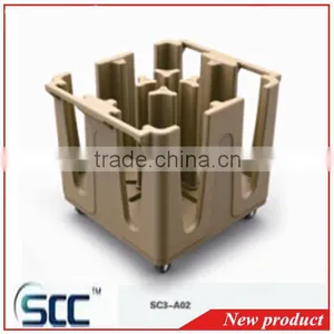 SC3-A02 Rotomold Plastic Adjustable Plate Cart for Storing Plates in Hotels thumbnail-1