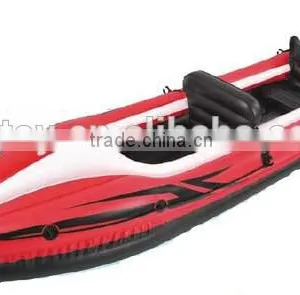 Red Double Inflatable PVC Racing Canoe Kayak thumbnail-1