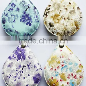 Flower Pattern Water Drop Shape Hand Cosmetic Mirror for Wholesale,ME310 thumbnail-1