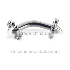 Flower Cone Curved Barbell, 10 ga Body Jewelry Eyebrown Piercing Ring Jewelry thumbnail-1