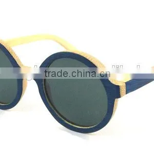 Custom Round Bamboo Wood Sunglasses thumbnail-1