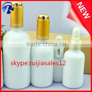 Round White Jade Glass Bottle,white Porcelain / Ceramic Whiteware Essential Oil Glass Bottle thumbnail-1