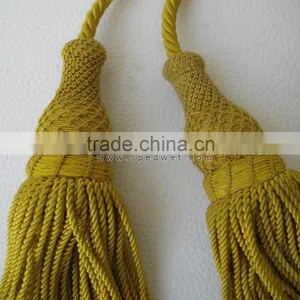 French Gold Metallic Bullion Regular Silk Tassels for Church Vestments | Silk Tassels Supplier From Pakistan thumbnail-2