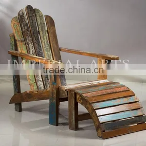 INDIAN RECYCLED WOOD ADIRONDACK CHAIR KNOCK DOWN, FOR LIVING ROOM thumbnail-1
