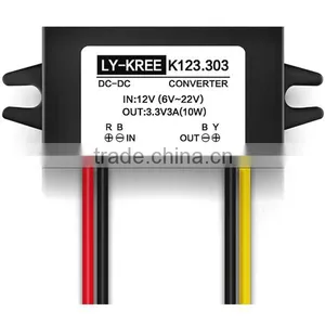 DC-DC Buck Converter (6.5-22V) 12V Step Down to 3.3V 2.5A 3A Power Supply Module With Plastic Waterproof Case for Taxi Led thumbnail-1