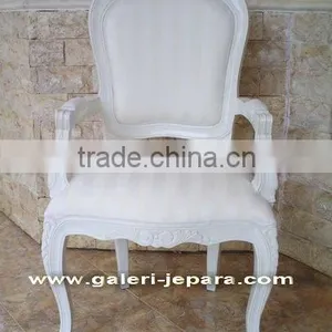 White Antique Furniture - Restaurant Chair - Wooden Dining Chair thumbnail-1