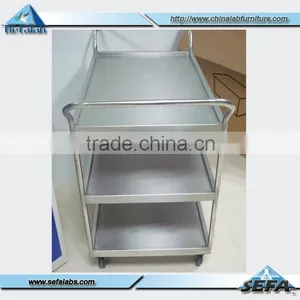 Modern Design Lab Supplies 304 Stainless Steel Trolley With Two Shelves High Quality thumbnail-2