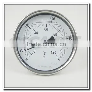 High Quality 4 Inch Stainless Steel Bottom Mount Sanitary Temperature Gauge thumbnail-2