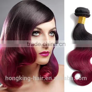100 Human Hair Red Ombre Human Hair Weft thumbnail-1