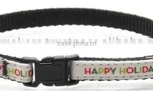 3/8" Fashion Nylon Happy Holidays Collars thumbnail-1