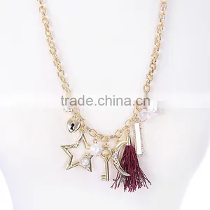 OEM/ODM Manufacture 2016 Fashion Design Moon Pendant Necklace Multiple Pendant Necklace thumbnail-3