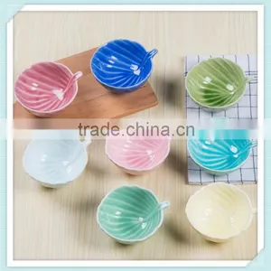 Ceramic Leaf Shape Bowl With Leaf Design Fruit Bowl thumbnail-1