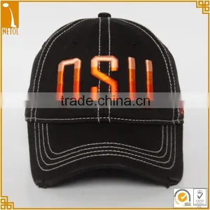 Good Quality Black 6 Panel 100% Cotton 3D Embroidered Custom Baseball Cap Wholasale thumbnail-1
