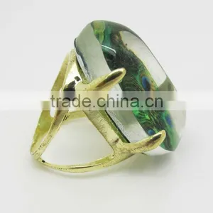 2013 Hot Peacock Design Ring,Green Peacock Ring,Fashion Ladies Ring thumbnail-1
