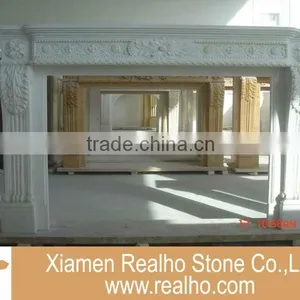White Marble Fireplace thumbnail-1