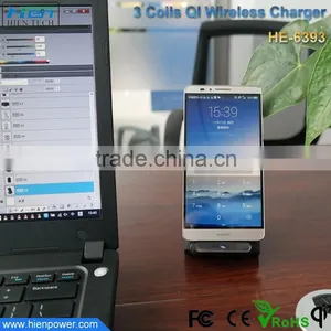 2016 Hot Sale Product Phone Holder Design 3 Coil qi Wireless Charger Stand From China Factory thumbnail-2