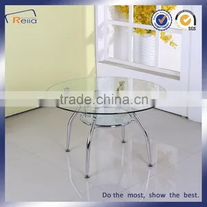 CLEAR GLASS CHROME BASE RESTAURANT WHOLESALE DINING TABLE thumbnail-2