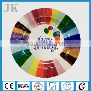 Wholesale 8.5" 10.5" Colorful Custom Printed Ceramic Birthday Plates for Special Days thumbnail-1