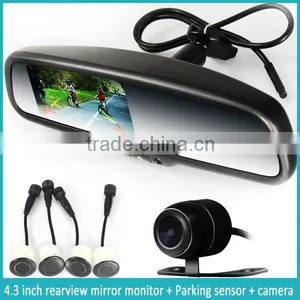 4.3'' Ultrasonic Parking Sensor Rearview Mirror Car Reverse Camera and Parking Sensor thumbnail-2
