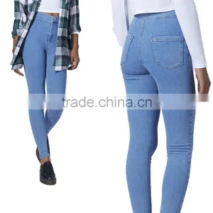 Indian Girls Light Washed High Waist Skinny New Style Fashion Girls Jeans Pants thumbnail-1