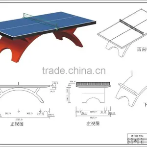 Hebei Factory Manufacture Tainbow Shape Table Indoor/outdoor Table Folded Portable Tennis Table thumbnail-2