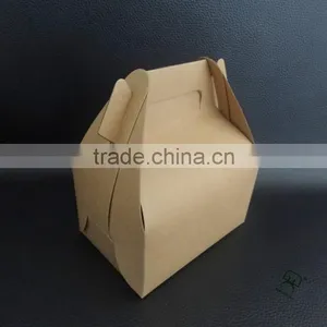 Fancy Design Kraft Paper Cake Packing Box With Handle thumbnail-1