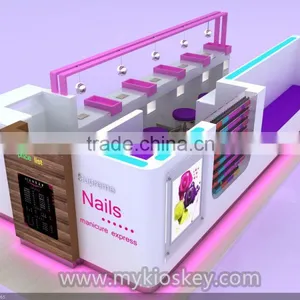 Customized Mall Nail Bar Kiosk Design / Nail Kiosk for Manicure and Pedicure for Sale thumbnail-2