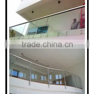 Cheap Glass Floor Mounted Balcony Railing Design Made in China thumbnail-1