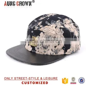 Custom Floral Fashion 5 Panel Caps thumbnail-1