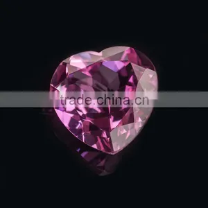 High Quality Brilliant Synthetic Ruby#3 Heart Shape 8.00mm Dark Pink Corundum thumbnail-2