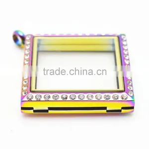Crystal Floating Lockets Square Shape Lockets for Wholesale thumbnail-6
