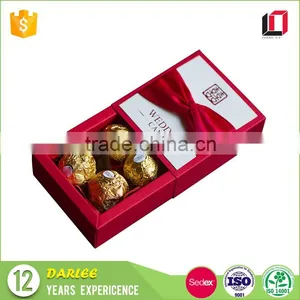 Professional OEM Sliding Drawer Shape Luxury Wedding Favors Gift Box With Ribbon thumbnail-1