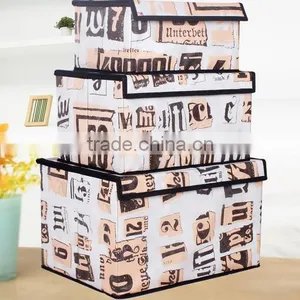 Eco-Friendly Foldable Clothes Sundries Storage Case Container Box With Lids thumbnail-4
