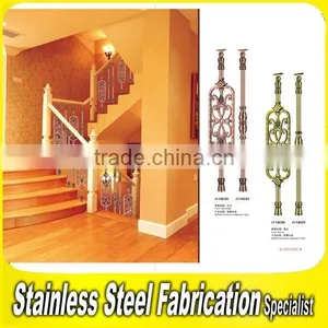 Floor Mounted Indoor Stairs Carving Decorative Aluminum Railing thumbnail-1