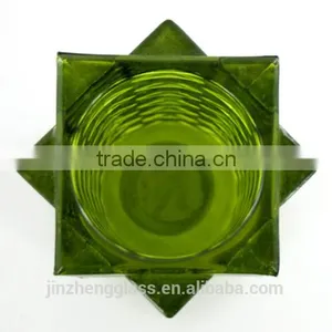 Christmas Engraved Home Decor Square Shaped Glass Candle Holders thumbnail-2