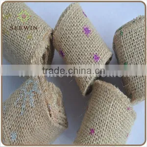 Natrual Jute Ribbon With Glitter for Flower Pack thumbnail-1