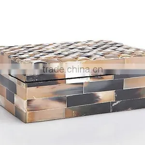 High Quality Best Selling Lacquered Buffalo Horn Inlay Rectangle Jewelry Box From Vietnam thumbnail-1