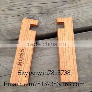 Wood Stand With Logo Desktop Support Holder Creative Wood Stand Base For Ipad thumbnail-2