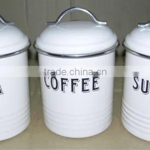 Metal Tea Coffee Sugar Canisters, Contemporary Style, Great Quality, Boxed thumbnail-1