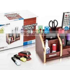 High Quality Handmade Multi-functional Wooden Pen Container thumbnail-5