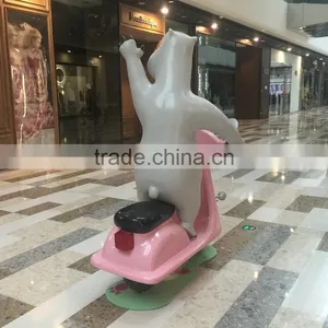 FRP Bear Statue Sculpture Riding Motorcycle thumbnail-2